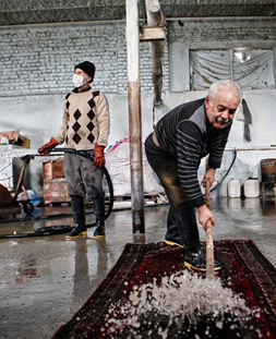 شستشوی سنتی قالی در قالیشویی امام خمینی قم 