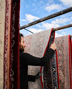 خشک کردن قالی در قالیشویی امام خمینی قم 